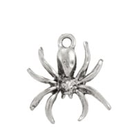 Spider Charm 17x15mm Pewter Antique Silver Plated (1-Pc)