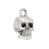 Skull Charm 15x11mm Pewter Antique Silver Plated (1-Pc)