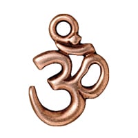 TierraCast Open Om Charm 14x18mm Pewter Antique Copper Plated (1-Pc)