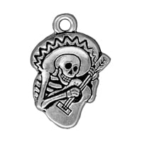 TierraCast Guitaro Charm 16x24mm Pewter Antique Silver Plated (1-Pc)