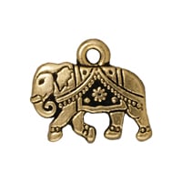 TierraCast Gita Charm 12x14mm Pewter Antique Gold Plated (1-Pc)