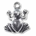 Frog Charm 17x14mm Pewter Antique Silver Plated (10-Pcs)