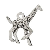 Giraffe Charm 19x16mm Pewter Antique Silver Plated (1-Pc)