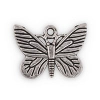Butterfly Charm 16x22mm Pewter Antique Silver Plated (10-Pcs)