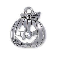 Pumpkin Charm 18x15mm Pewter Antique Silver Plated (1-Pc)