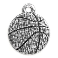 TierraCast Basketball Charm 16x19mm Pewter Antique Silver Plated (1-Pc)
