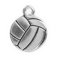 TierraCast Volleyball Charm 16x19mm Pewter Antique Silver Plated (1-Pc)
