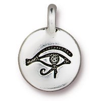 TierraCast Eye of Horus Charm 12mm Pewter Antique Silver Plated (1-Pc)