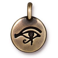 TierraCast Eye of Horus Charm 12mm Pewter Brass Oxide Plated (1-Pc)
