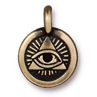 TierraCast Eye of Providence Charm 12mm Pewter Brass Oxide Plated (1-Pc)