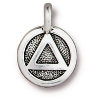 TierraCast Recovery Charm 12mm Pewter Antique Silver Plated (1-Pc)