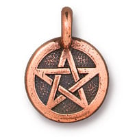 TierraCast Pentagram Charm 12mm Pewter Antique Copper Plated (1-Pc)