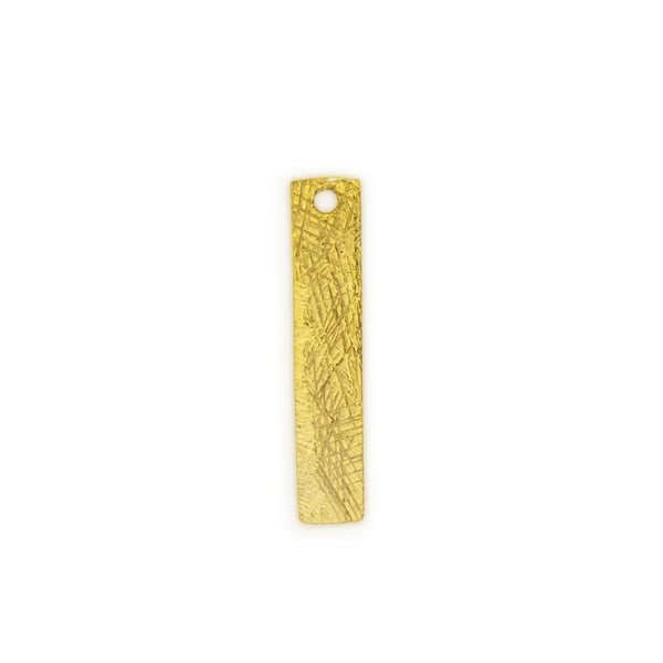 Etched 25mm Bar Charm Satin Gold