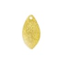 Etched 21x11mm Domed Navette Charm Satin Gold