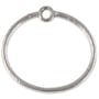 Etched 30mm Round Hoop Charm Antique Silver