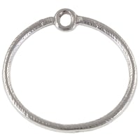 Etched 30mm Round Hoop Charm Antique Silver