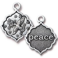 TierraCast Peace Dove Pendant, Antiqued Silver Plate