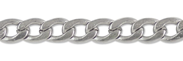 Flattened Curb Chain 2.5mm Surgical Stainless Steel (Priced per Foot)