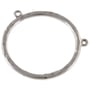 Textured 33mm Round Hoop Connector w/2 Rings Antique Silver