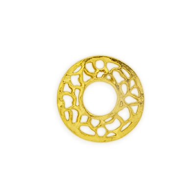 Filagree 19mm Open Round Connector Satin Gold