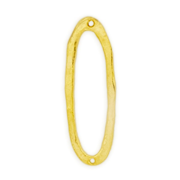 Organic 38x13mm Open Oval Connector Satin Gold