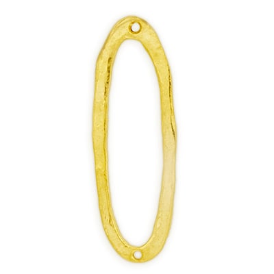 Organic 38x13mm Open Oval Connector Satin Gold