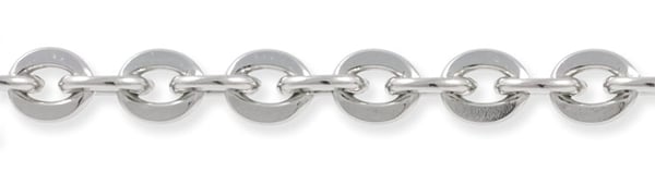Flat Cable Chain 4mm Surgical Stainless Steel (Priced per Foot)