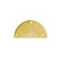 Etched 22x12mm 4 Hole Half Circle Connector Satin Gold