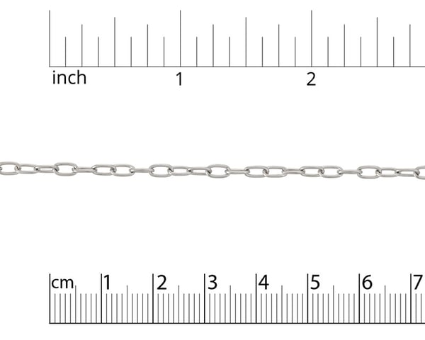 Drawn Cable Chain 5x10mm Surgical Stainless Steel (Priced Per Foot)