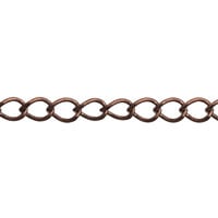 Curb Chain 4mm Antique Copper Plated (Priced per Foot)