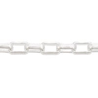 Rectangular Rolo Chain 3mm Silver Plated (Priced per Foot)