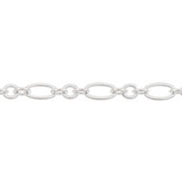 Figaro Link Chain 2.5mm Silver Plated (Priced per Foot)
