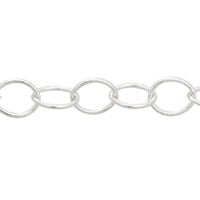 Round Link Cable Chain 6x5mm Silver Plated (Priced per Foot)