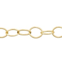 Round Cable Chain 6x5mm Gold Plated (Priced per Foot)