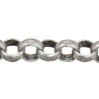 Rolo Chain 7mm Antique Silver Plated (Priced per Foot)