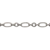 Figaro Link Chain 3mm Antique Silver Plated (Priced per Foot)