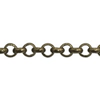 Rolo Chain 3.5mm Antique Brass Plated (Priced per Foot)