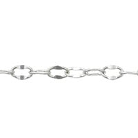 Crimped Oval Link Cable Chain 4x2.5mm Silver Plated (Priced per Foot)