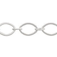 Flat Long and Short Chain Silver Plated (Priced per Foot)