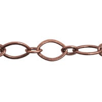 Flat Long and Short Chain Antique Copper Plated (Priced per Foot)