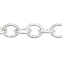 Cable Chain 7mm Silver Plated (Priced per Foot)