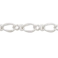 Curbed Figure 8 Chain 4mm Silver Plated (Priced per Foot)