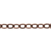 Cable Chain 4x3mm Antique Copper Plated (Priced per Foot)