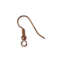 Copper Ear Wire with Bead and Spring 19mm (10-Pcs)