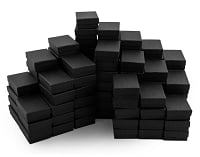Matte Black Cotton Filled Jewelry Box #B32 (Case of 100)