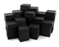 Matte Black Cotton Filled Jewelry Box #B33 (Case of 100)