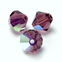 Preciosa Crystal Bicone Bead 4mm Amethyst AB (10-Pcs)