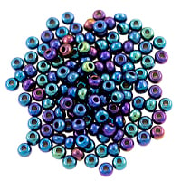 Preciosa Czech Seed Beads 6/0 Iris Blue (10 Grams)