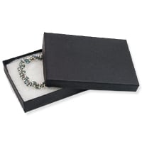 Matte Black Cotton Filled Jewelry Box #B53
