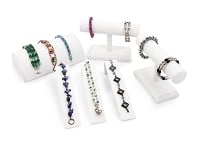 Jewelry Display Assortment for Bracelets White Leatherette (6-Piece)